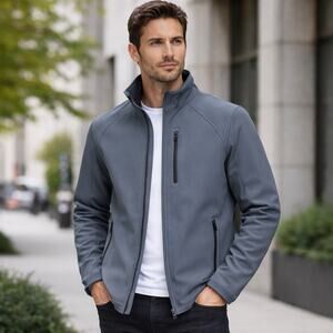 Tumi Men's SZ S Metro Soft Shell Jacket Fleece Lining  Dark Gray F7721